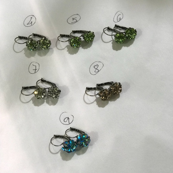 Half Ball Lever Back Swarovski Crystal Earrings - Picture 4 of 4